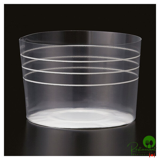 Welcome Home Brands 2 5/8" x 2" Clear Striped Plastic Baking Cup - 500/Case