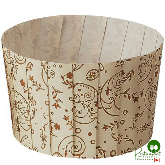 Welcome Home Brands 2" x 1 13/16" Brown Blossom Pleated Baking Cup - 480/Case