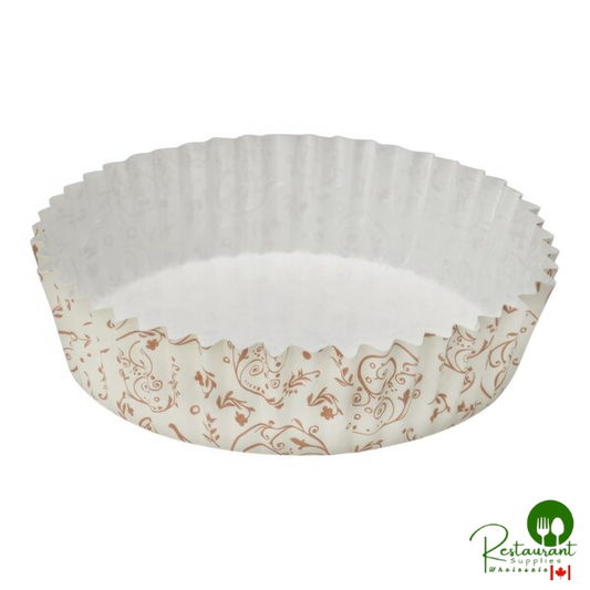 Welcome Home Brands 3 7/8" x 1 3/16" Brown Blossom Paper Baking Cup - 1,500/Case