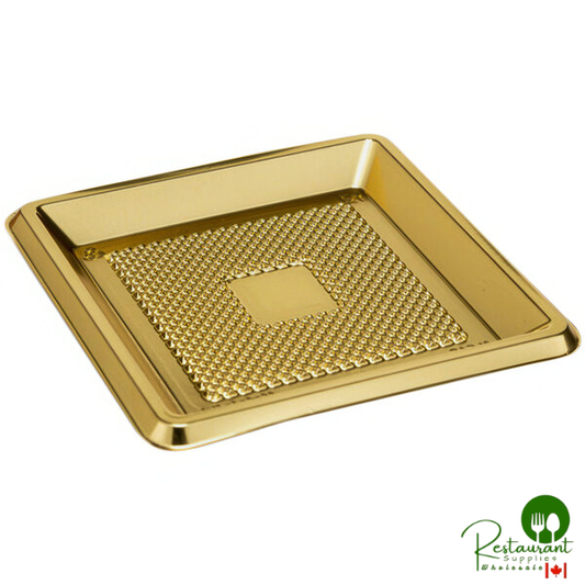 Welcome Home Brands 2 9/16" Gold Mini Square Plastic Medoro Tray - 600/Case