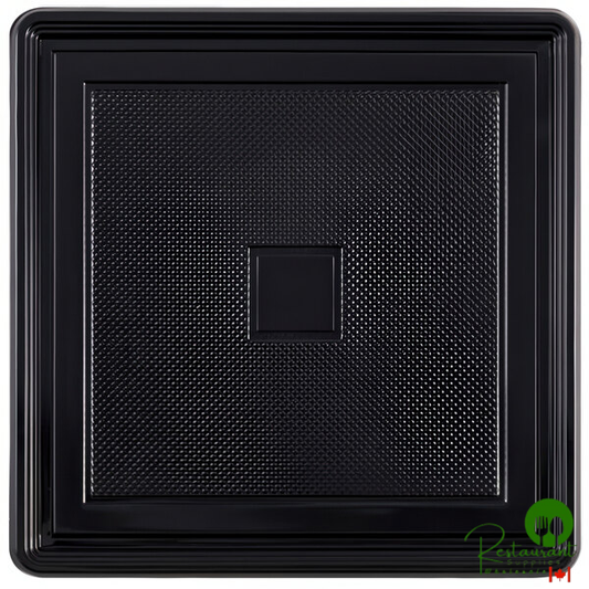 Welcome Home Brands 3 3/4" Black Mini Square Plastic Medoro Tray - 600/Case