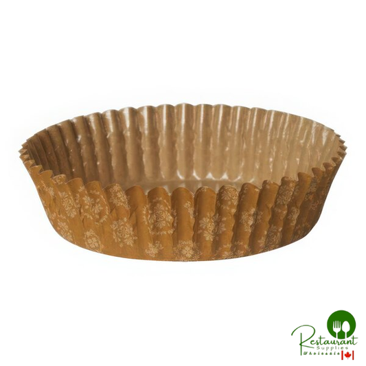 Welcome Home Brands 3 7/8" x 1 3/16" Yellow Damask Paper Baking Cup - 1,500/Case