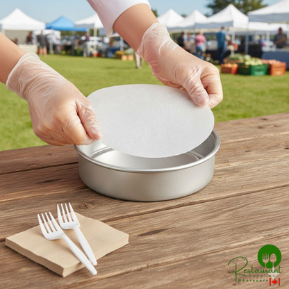 7" Round Quilon® Coated Parchment Pan Liner by Prime - 1,000/Case