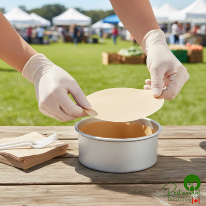 6" Round Unbleached Quilon® Coated Parchment Pan Liner by Prime - 1,000/Case