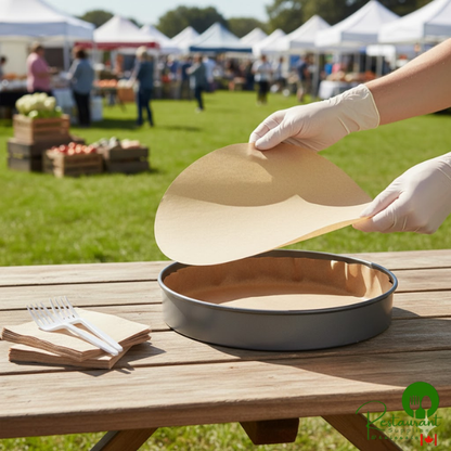 12" Round Unbleached Quilon® Coated Parchment Pan Liner by Prime - 1,000/Case