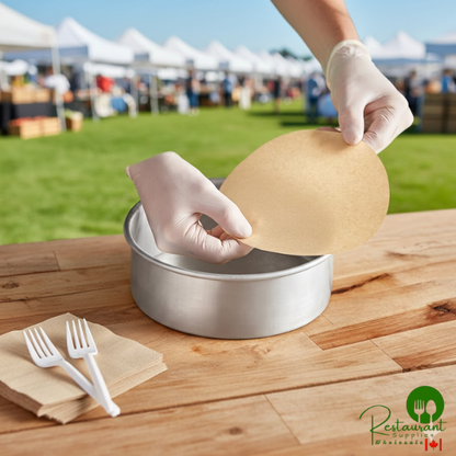 7" Round Unbleached Quilon® Coated Parchment Pan Liner by Prime - 1,000/Case