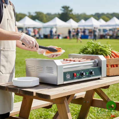 HDRG18 18 Hot Dog Roller Grill with 7 Rollers by Prime - 120V, 910W