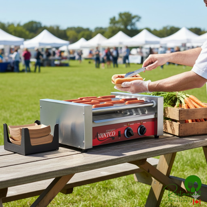 RG1824 24 Hot Dog Roller Grill with 9 Rollers  by Prime- 120V, 750W