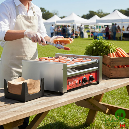 RG1830 30 Hot Dog Roller Grill with 11 Rollers by Prime - 120V, 910W