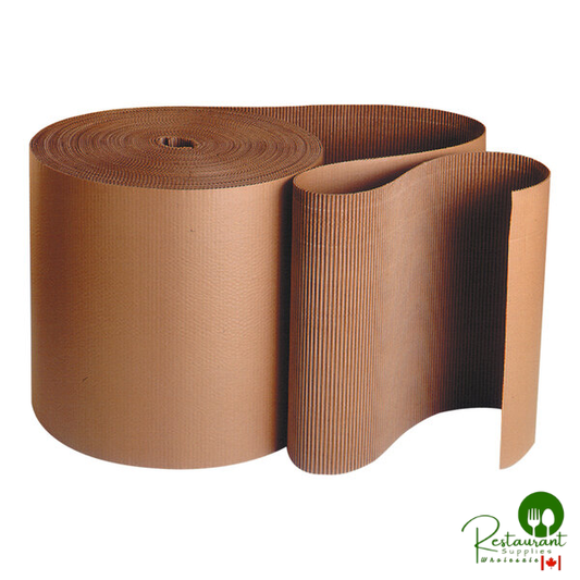 24" x 250' A Flute Natural Kraft Single Face Corrugated Packing Roll By Prime