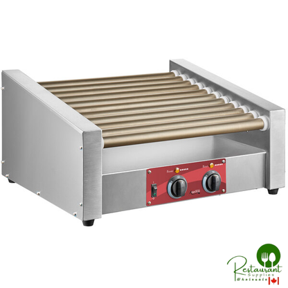 RG1830SLT 30 Slanted Hot Dog Roller Grill with 11 Non-Stick Rollers by Prime - 120V, 910W