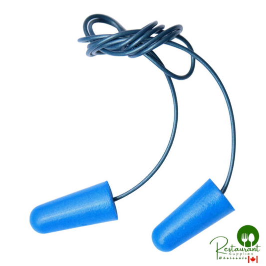 Cordova Encore Blue Metal-Detectable Corded Foam Earplug Pair - 100/Box
