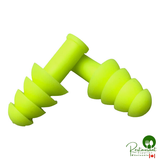 Cordova Encore Hi-Vis Lime Thermoplastic Rubber Earplug Pair - 100/Box