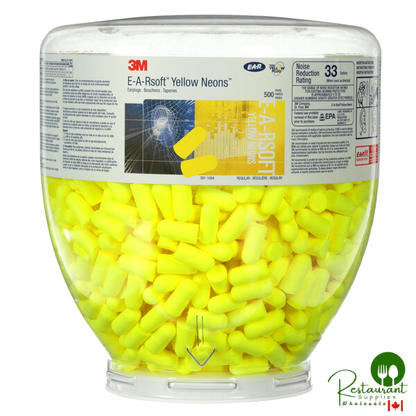 3M 391-1004 E-A-Rsoft™ Yellow Neons™ One Touch™ Uncorded Refill Foam Earplugs - 500/Pack