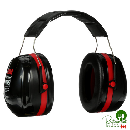 3M H10A PELTOR™ Optime™ 105 Black / Red Over-the-Head Earmuffs
