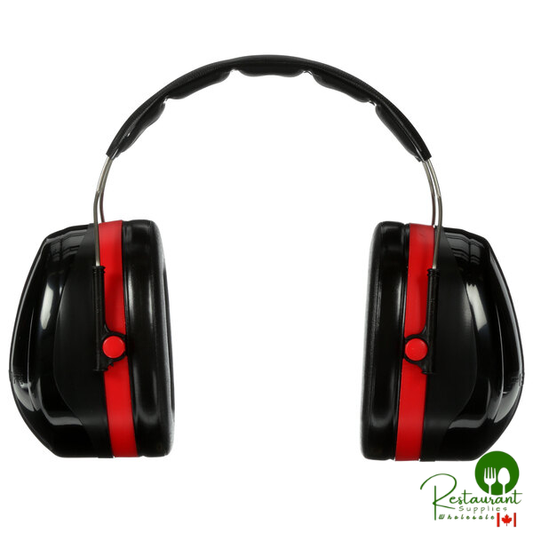 3M H10A PELTOR™ Optime™ 105 Black / Red Over-the-Head Earmuffs