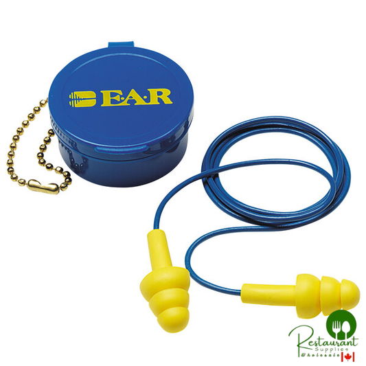 3M 340-4002 E-A-R™ UltraFit™ Yellow / Blue Corded Earplugs with Carrying Case - 50/Pack