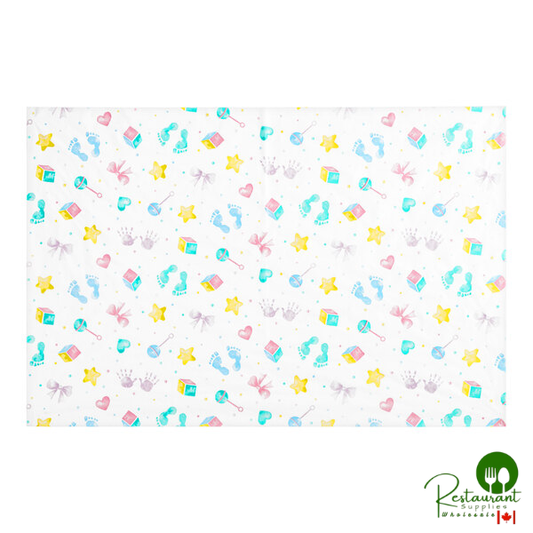 SatinWrap 20" x 30" 10 lb. Baby Prints Tissue Paper Sheets 2030-SD#143 - 200/Pack
