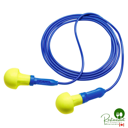 3M 318-1001 E-A-R™ Push-Ins™ Yellow / Blue Corded Foam Earplugs - 100/Pack