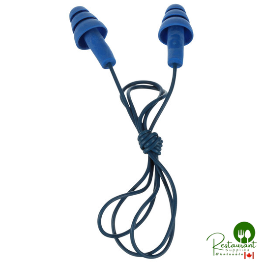 3M 340-4007 E-A-R™ UltraFit™ Blue / Black Metal Detectable Corded Earplugs - 100/Pack