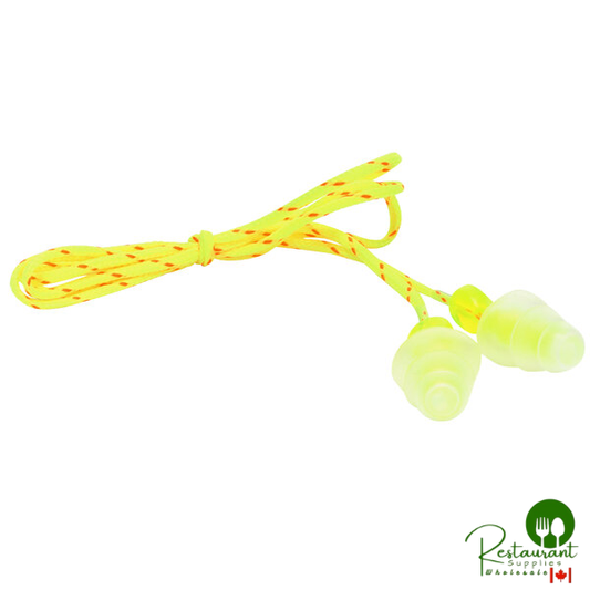 3M P3001 3M Tri-Flange™ Yellow Cloth Corded Premolded Earplugs - 100/Pack
