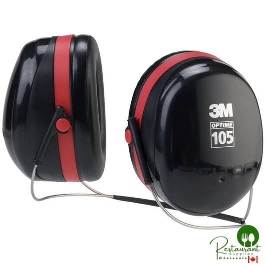 3M H10B PELTOR™ Optime™ 105 Black / Red Behind-the-Head Earmuffs