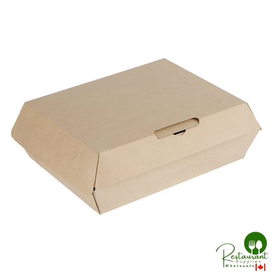 Bagcraft NFN-F608RQVF Eco-Flute 8" x 6" x 3" Corrugated Clamshell Take-Out Box - 200/Case