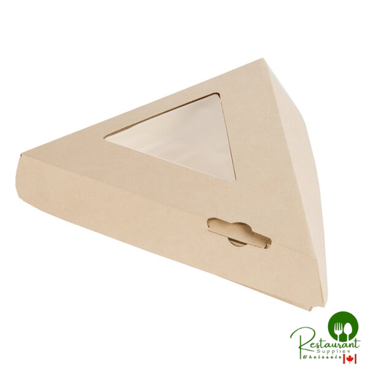 Bagcraft NFN-F808RQVTWF Eco-Flute 9" x 8" x 2" Corrugated Clamshell Pizza Take-Out Box with Window - 300/Case