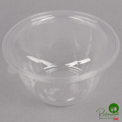 Eco-Products EP-SB18 18 oz. Clear Compostable Plastic Salad Bowl with Lid - 150/Case