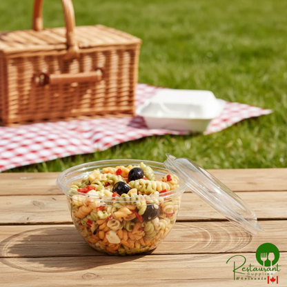 Eco-Products EP-SB18 18 oz. Clear Compostable Plastic Salad Bowl with Lid - 150/Case