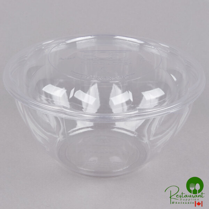 Eco-Products EP-SB32 32 oz. Clear Compostable Plastic Salad Bowl with Lid - 150/Case