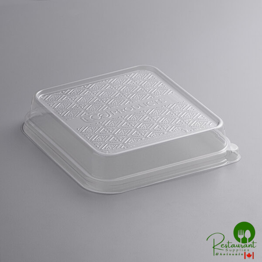 Eco-Products EP-SCS73LID WorldView 7" x 7" PLA Compostable Lid for 3-Compartment Taco Tray Take-Out Container - 300/Case