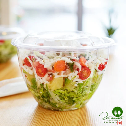Eco-Products EP-SB48 48 oz. Clear Compostable Plastic Salad Bowl with Lid - 150/Case