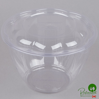 Eco-Products EP-SB48 48 oz. Clear Compostable Plastic Salad Bowl with Lid - 150/Case