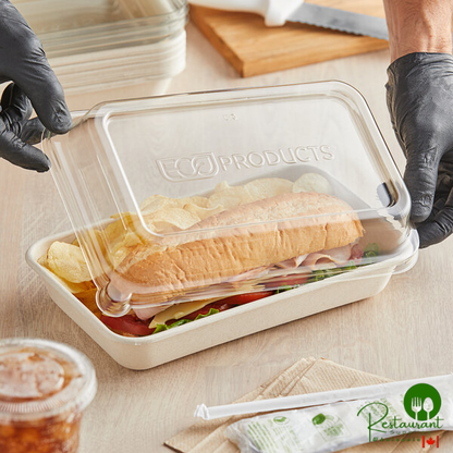 Eco-Products EP-SCRC107LID-R WorldView 10" x 7" 100% Recycled Content Take-Out Lid - 200/Case