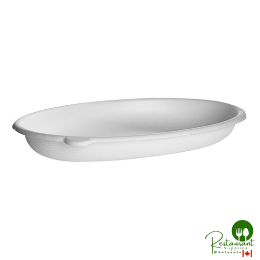 Eco-Products Vanguard WorldView 24 oz. Compostable Sugarcane Oval Bowl - 300/Case