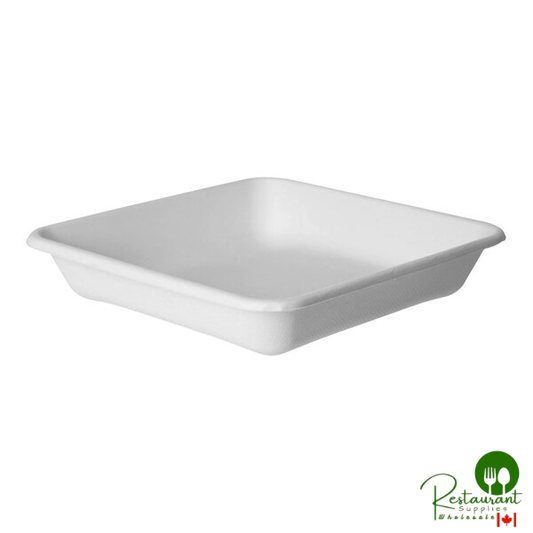 Eco-Products Vanguard WorldView 9" x 9" Compostable Sugarcane Square Container - 200/Case