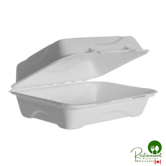 Eco-Products Vanguard 9" x 6" x 3" Compostable Sugarcane Clamshell Container - 250/Case