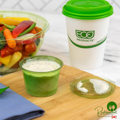Eco-Products Veridian 2-4 oz. Compostable Green PLA Plastic Portion Cup Lid - 2,000/Case