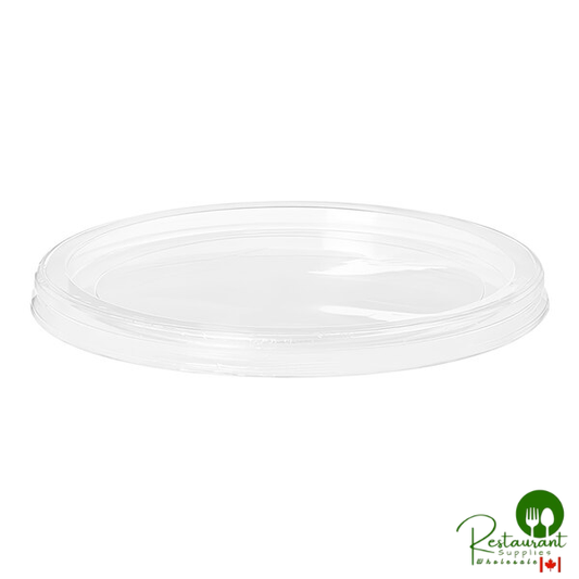 Eco-Products Compostable Round Clear PLA Plastic Flat Lid for 8-16 oz. Deli Containers - 500/Case