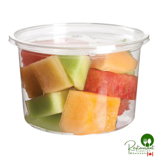 Eco-Products 16 oz. Compostable Round Clear PLA Plastic Deli Container - 500/Case