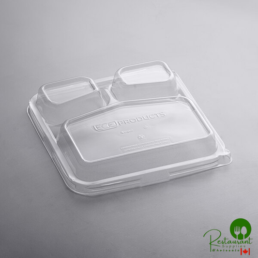 Eco-Products EP-SCS93LID WorldView 9" x 9" Compostable Plastic Lid for 3-Compartment Take-Out Container - 200/Case