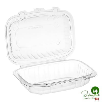 Dart 9" x 6" x 3" Microwavable Clear Hinged Plastic Take-Out Container - 300/Case