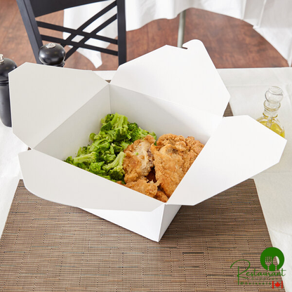 Fold-Pak 07BPWHITEM Bio-Pak 9" x 9" x 4" White Microwavable Paper #7 Take-Out Containers - 100/Case