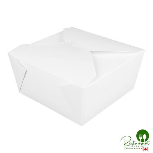 Fold-Pak 07BPWHITEM Bio-Pak 9" x 9" x 4" White Microwavable Paper #7 Take-Out Containers - 100/Case
