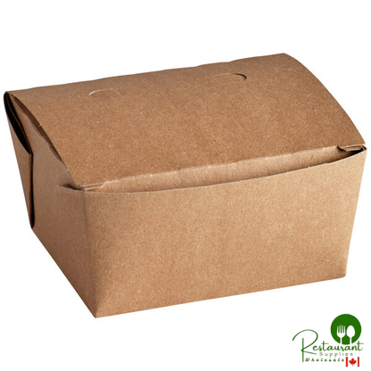 Fold-Pak 01BPDINEEM Bio-Plus Dine Kraft Microwavable Paper #1 Take-Out Container 4 3/8" x 3 1/2" x 2 1/2" - 360/Case