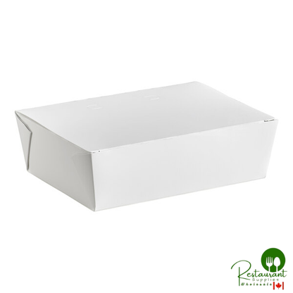 Fold-Pak 03BPDINEWM Bio-Pak Dine White Microwavable Paper #3 Take-Out Container 7 3/4" x 5 1/2" x 2 1/2" - 160/Case