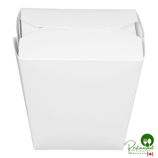 Fold-Pak 26MWHITEM 26 oz. White Microwavable Paper Take-Out Container - 450/Case
