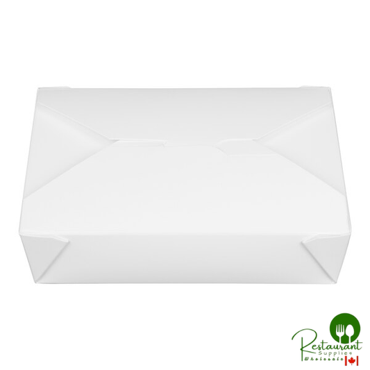 Fold-Pak 12BPWHITEM Bio-Pak 6" x 5" x 1" White Microwavable Paper #12 Take-Out Containers - 240/Case
