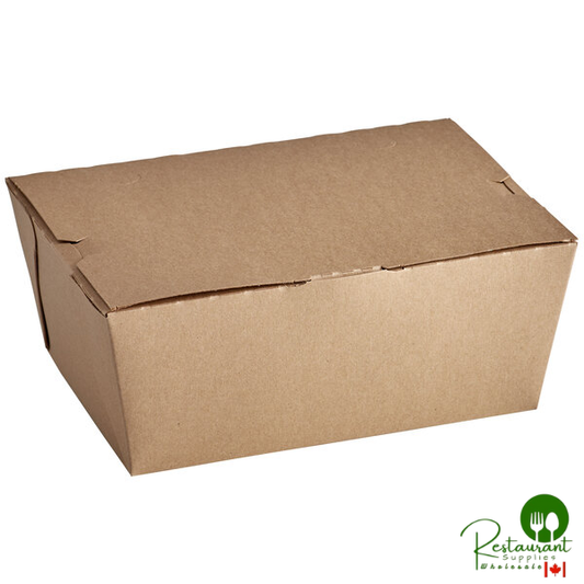 Fold-Pak 04BPDINEEM Bio-Plus Dine Kraft Microwavable Paper #4 Take-Out Container 7 3/4" x 5 1/2" x 3 1/2" - 140/Case